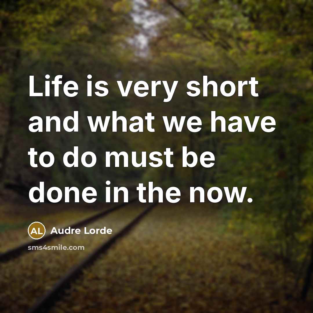 “Life is very short and what we have to do…” quote by Audre Lorde
