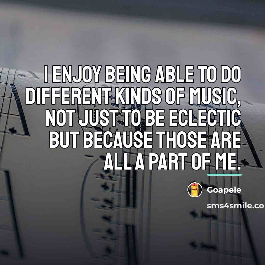 “I enjoy being able to do different kinds of music,…” quote by Goapele