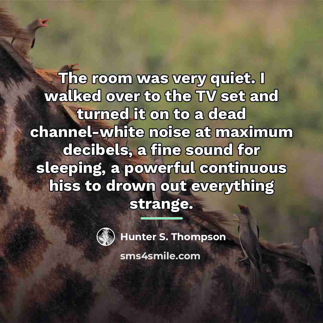 “The room was very quiet. I walked over to the…” quote by Hunter S. Thompson