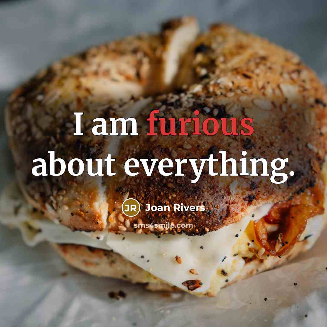 “I am furious about everything.…” quote by Joan Rivers