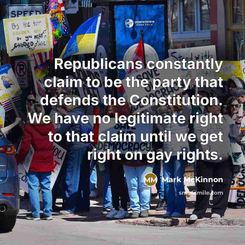 “Republicans constantly claim to be the party that defends the…” quote by Mark McKinnon