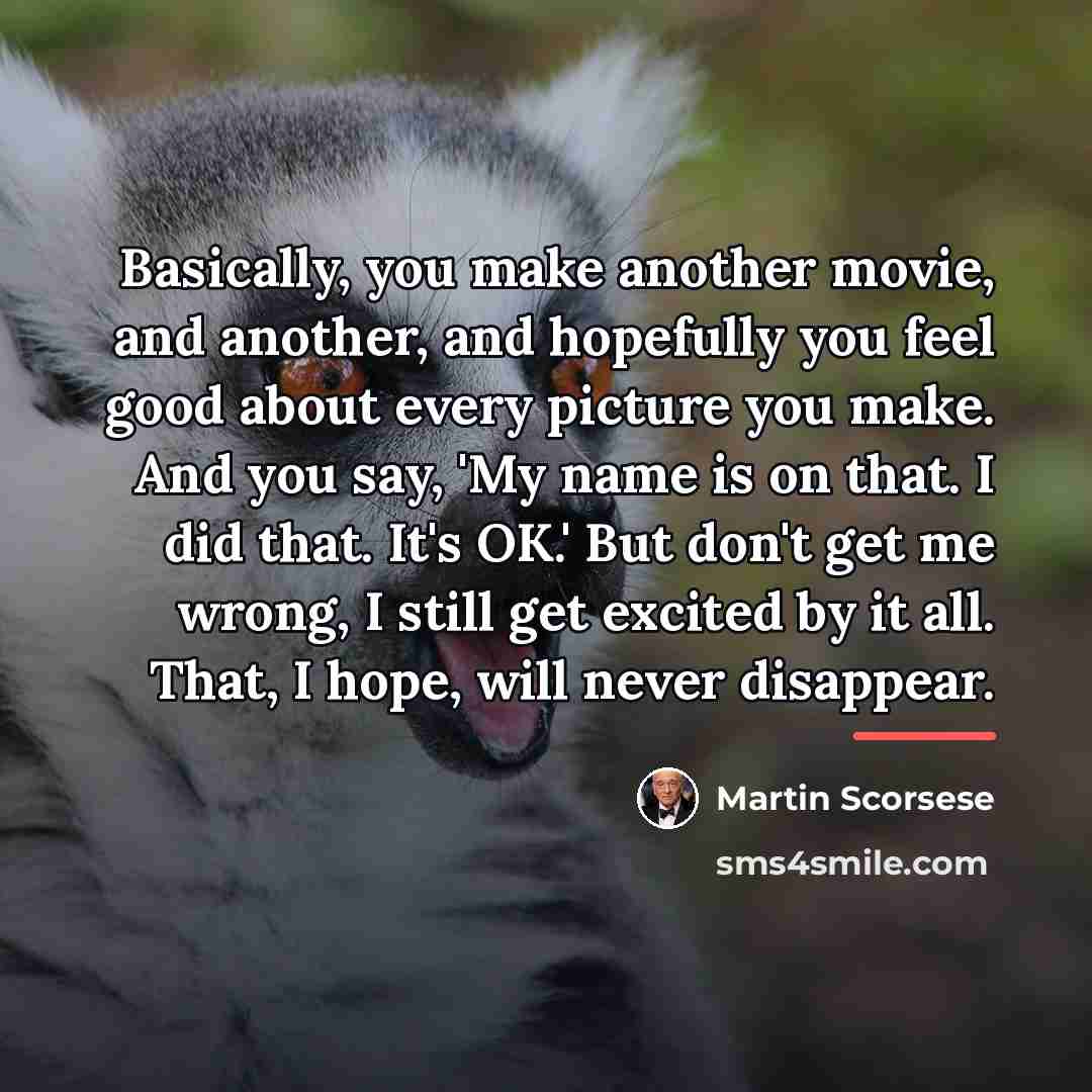“Basically, you make another movie, and another, and hopefully you…” quote by Martin Scorsese