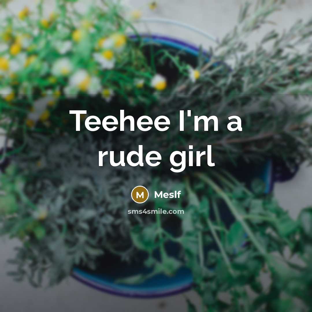 “Teehee I'm a rude girl…” quote by Meslf