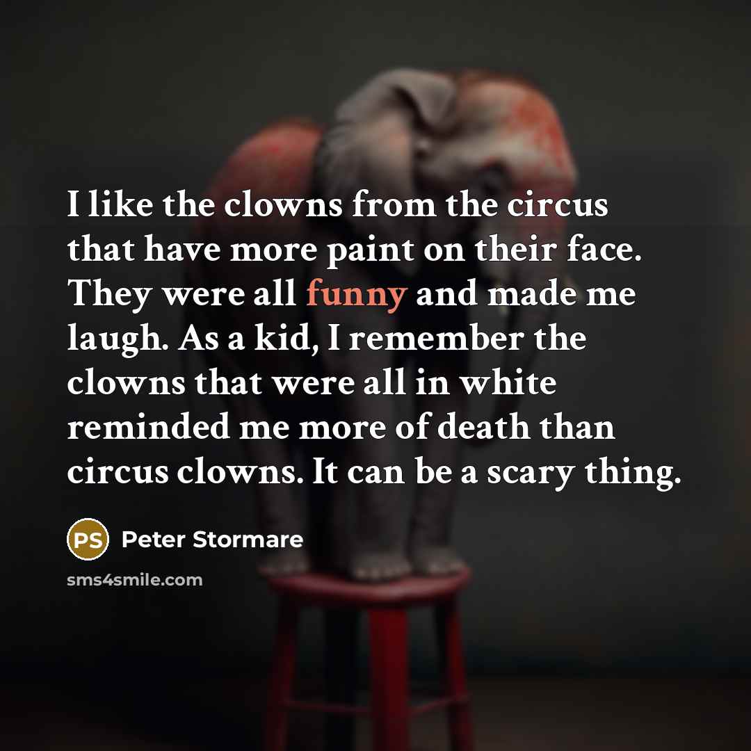 “I like the clowns from the circus that have more…” quote by Peter Stormare