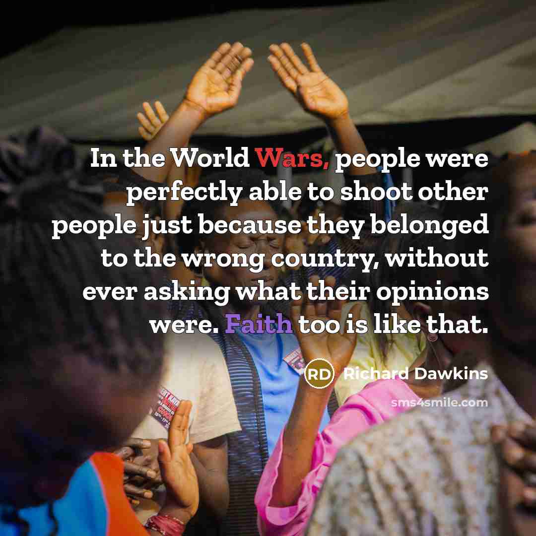 “In the World Wars, people were perfectly able to shoot…” quote by Richard Dawkins