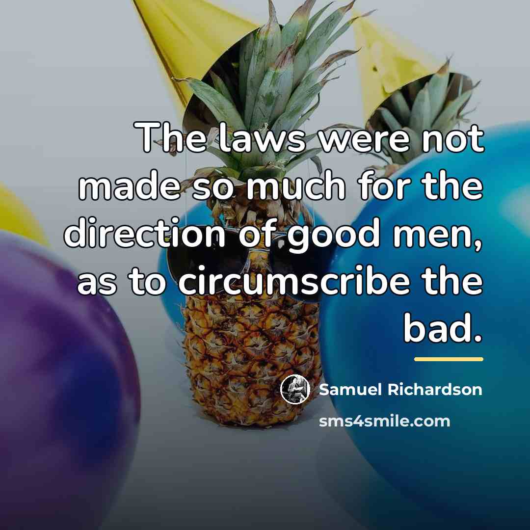 “The laws were not made so much for the direction…” quote by Samuel Richardson