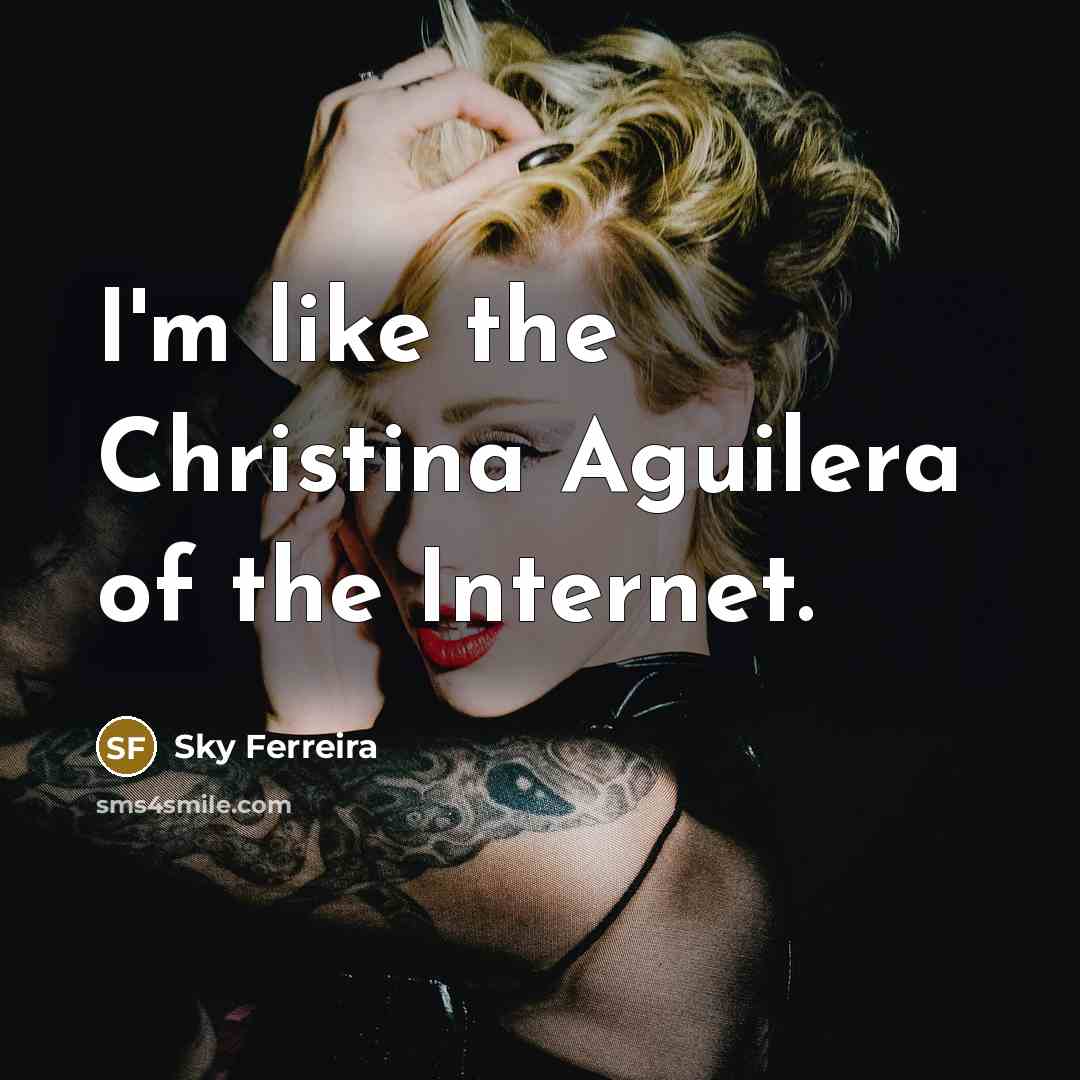 “I'm like the Christina Aguilera of the Internet.” quote by Sky Ferreira