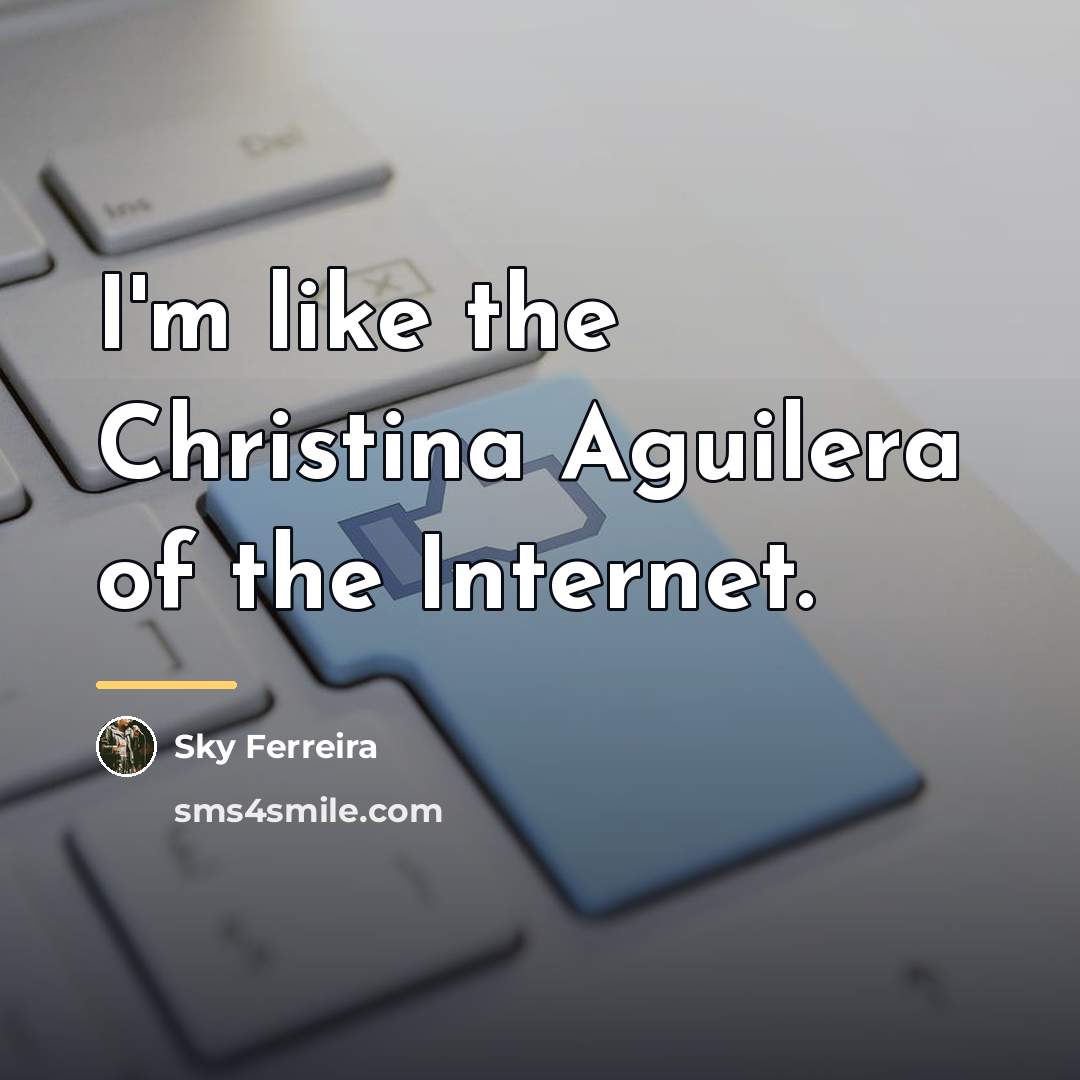 “I'm like the Christina Aguilera of the Internet.…” quote by Sky Ferreira