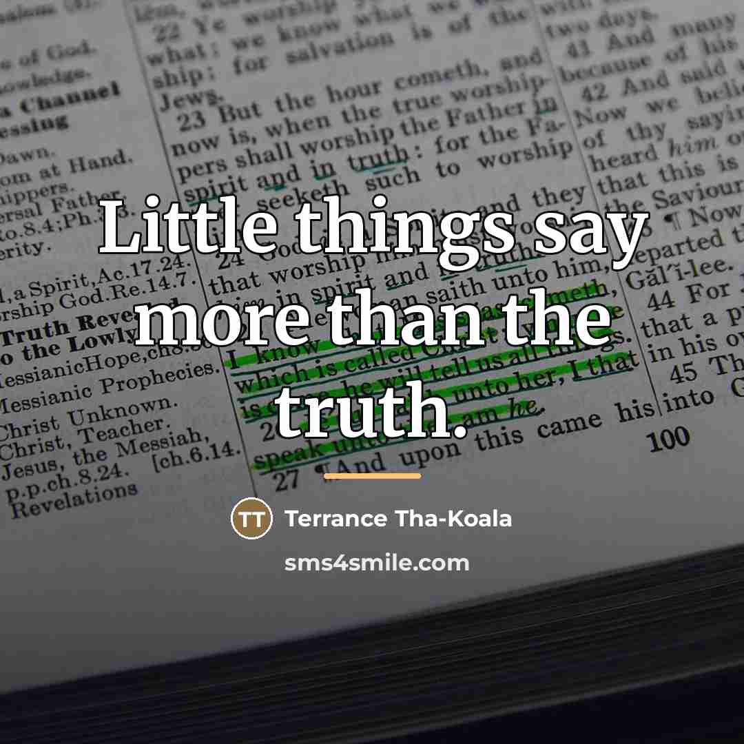 “Little things say more than the truth.…” quote by Terrance Tha-Koala