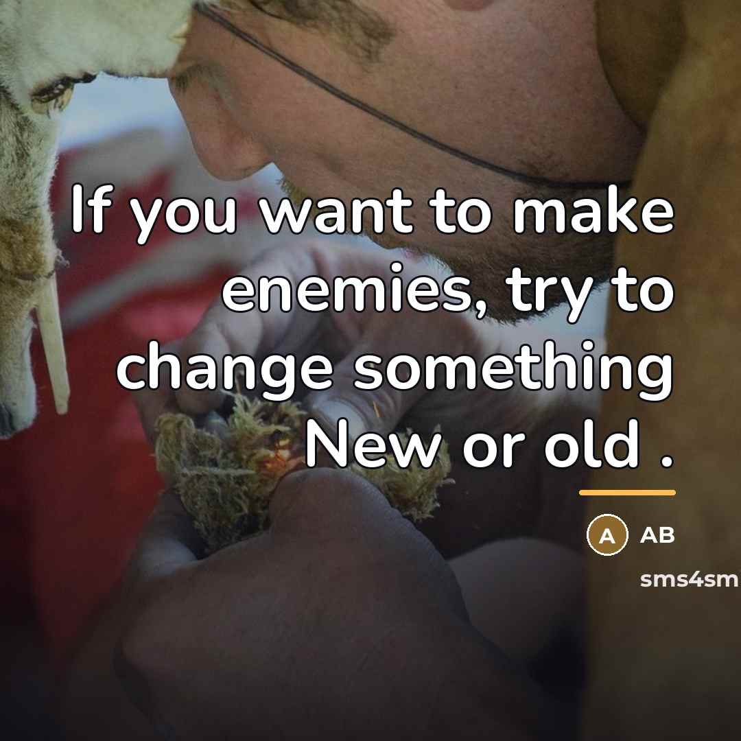 “If you want to make enemies, try to change something…” quote by AB