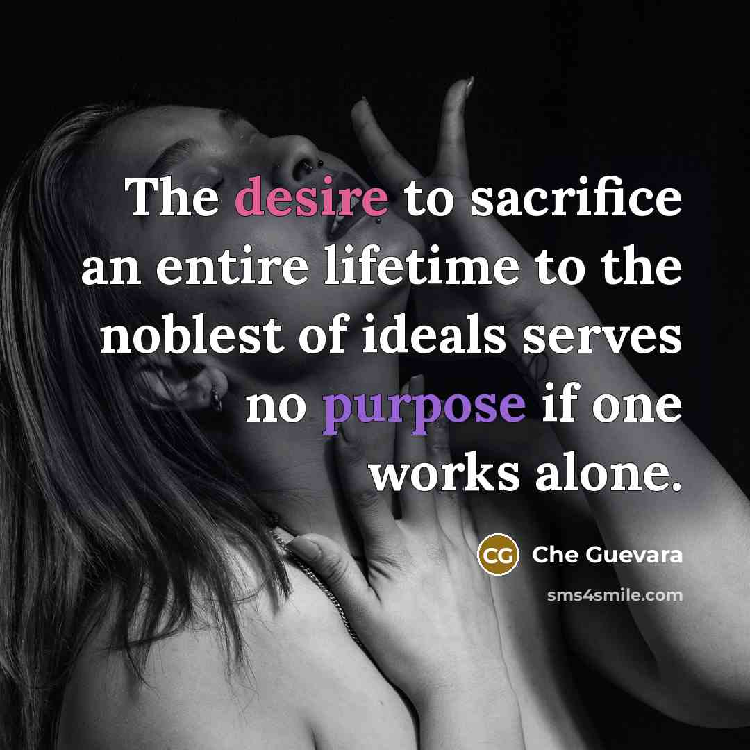 “The desire to sacrifice an entire lifetime to the noblest…” quote by Che Guevara
