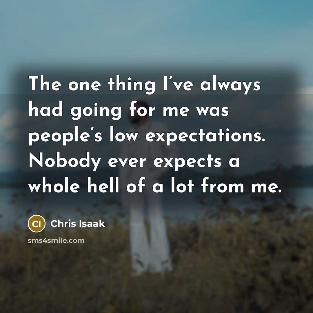 “The one thing I’ve always had going for me was…” quote by Chris Isaak