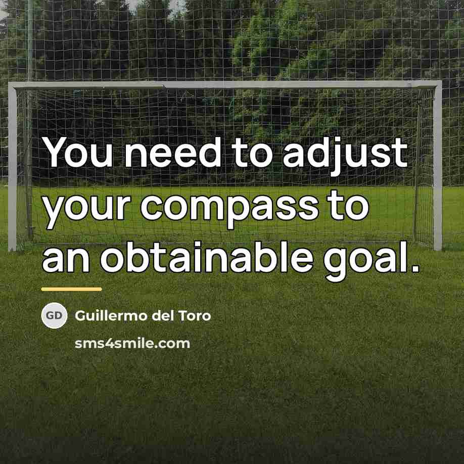 “You need to adjust your compass to an obtainable goal.…” quote by Guillermo del Toro