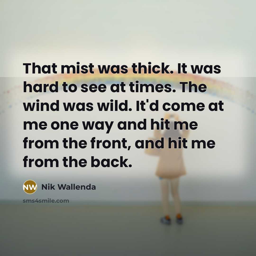“That mist was thick. It was hard to see at…” quote by Nik Wallenda