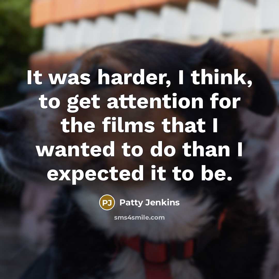 “It was harder, I think, to get attention for the…” quote by Patty Jenkins