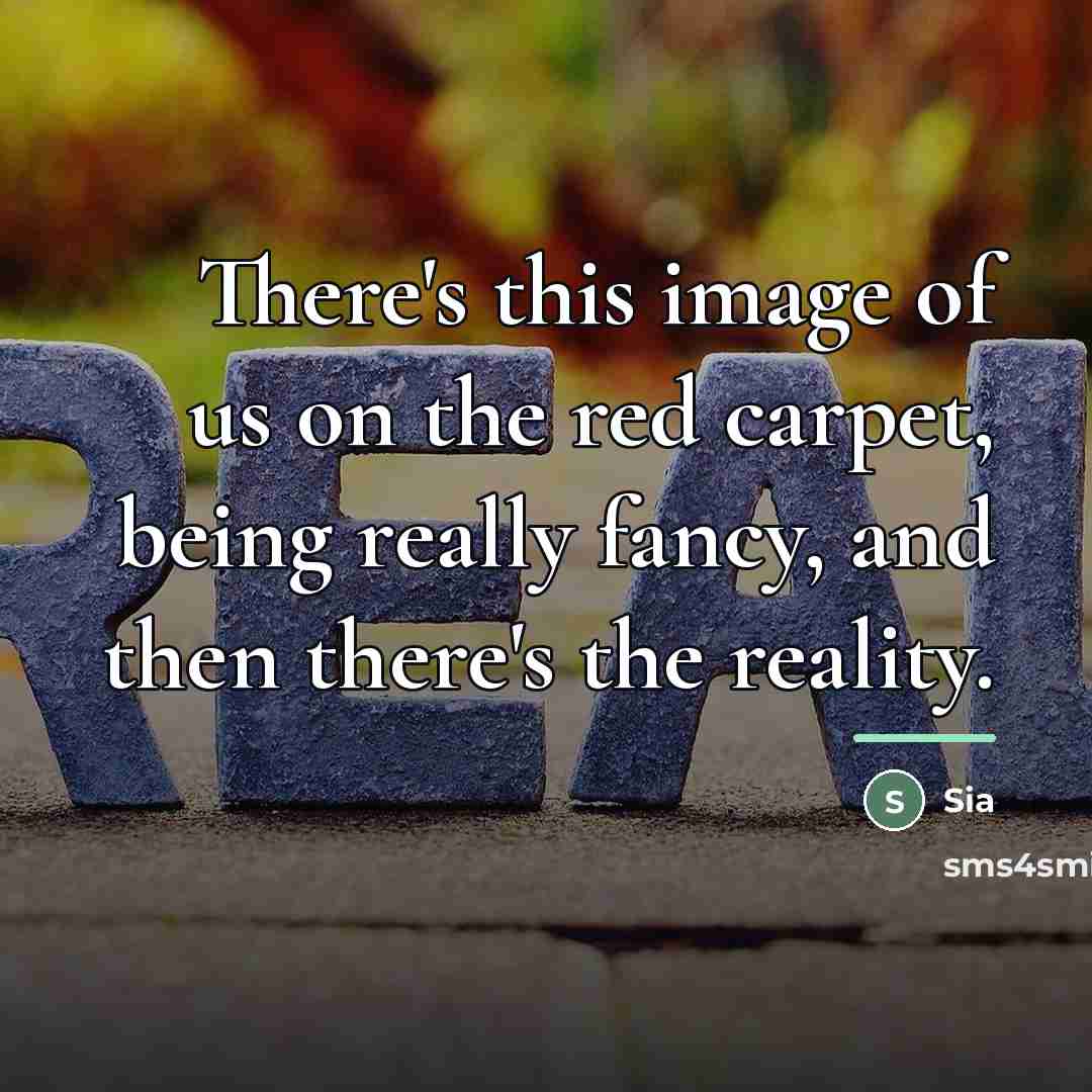 “There's this image of us on the red carpet, being…” quote by Sia