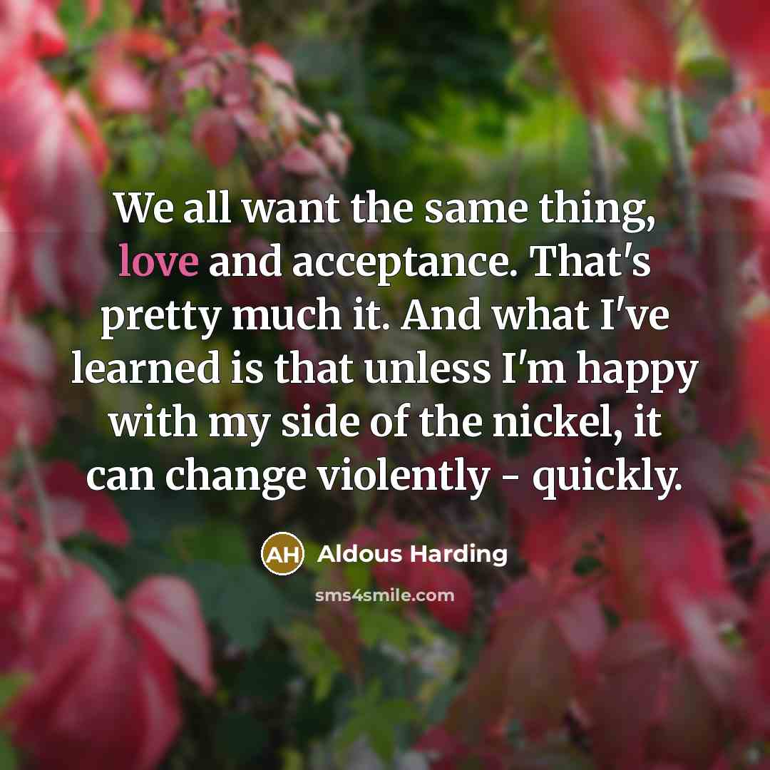 “We all want the same thing, love and acceptance. That's…” quote by Aldous Harding