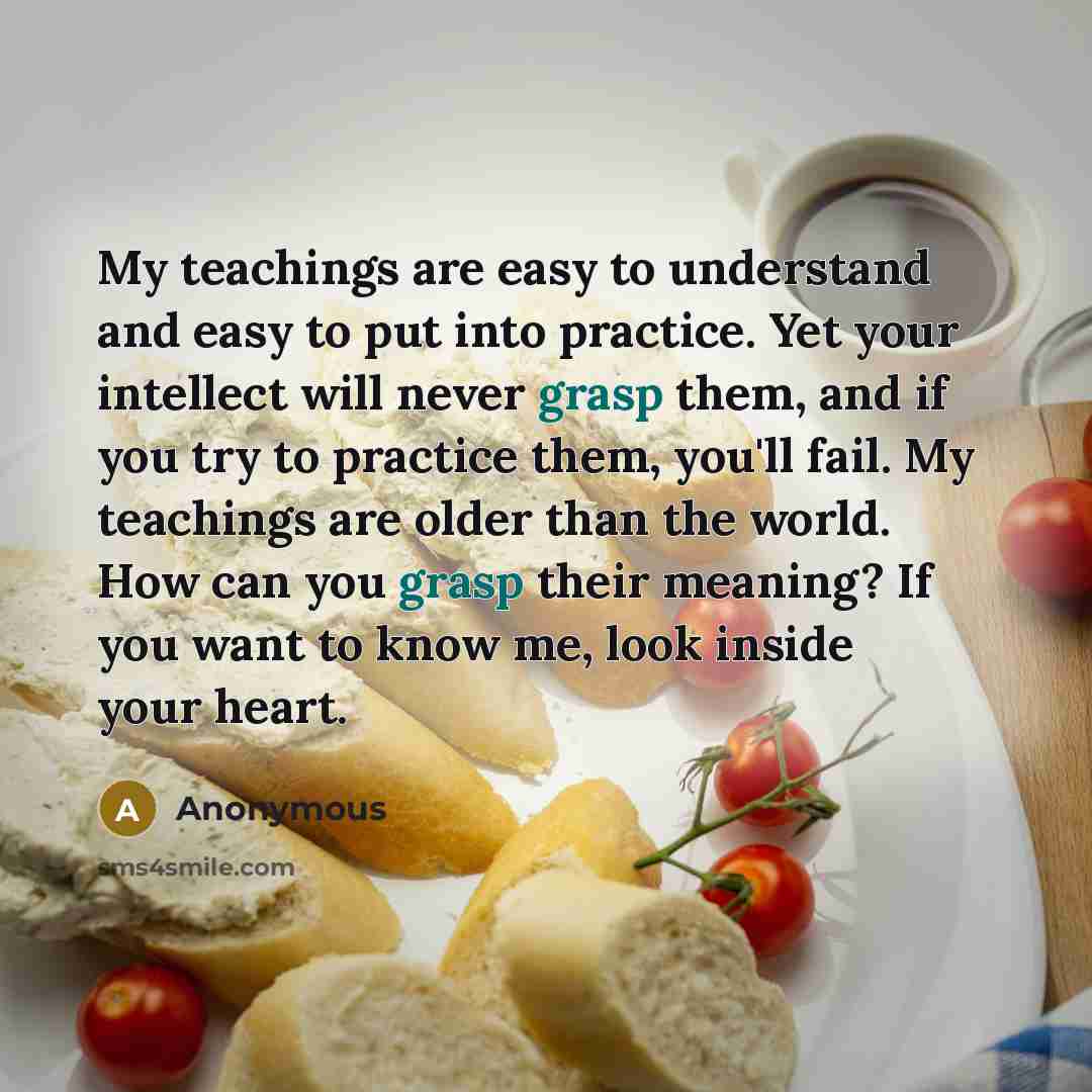 “My teachings are easy to understand and easy to put…” quote by Anonymous