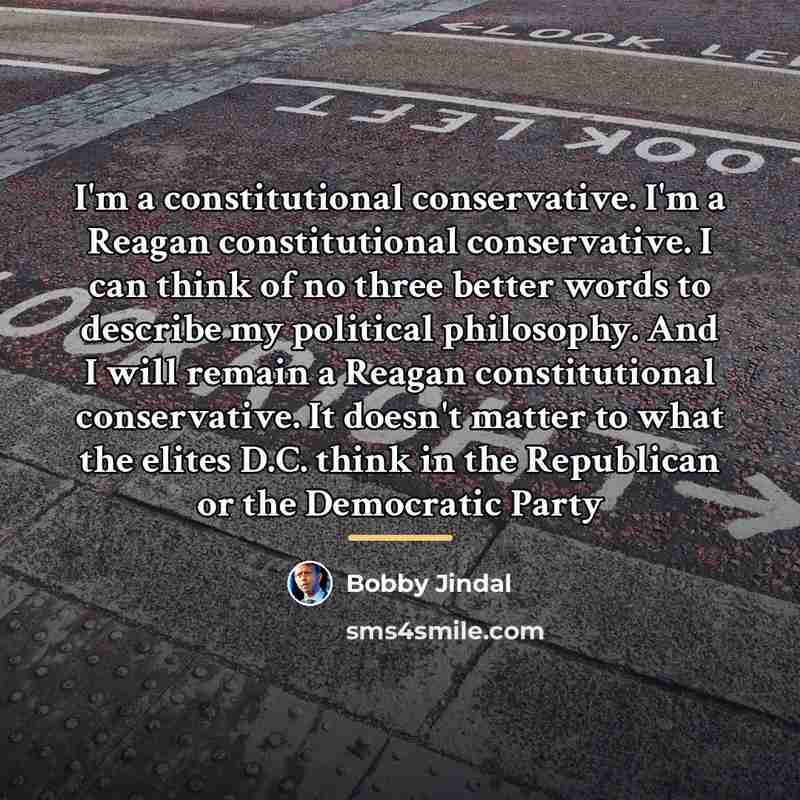 “I'm a constitutional conservative. I'm a Reagan constitutional conservative. I…” quote by Bobby Jindal