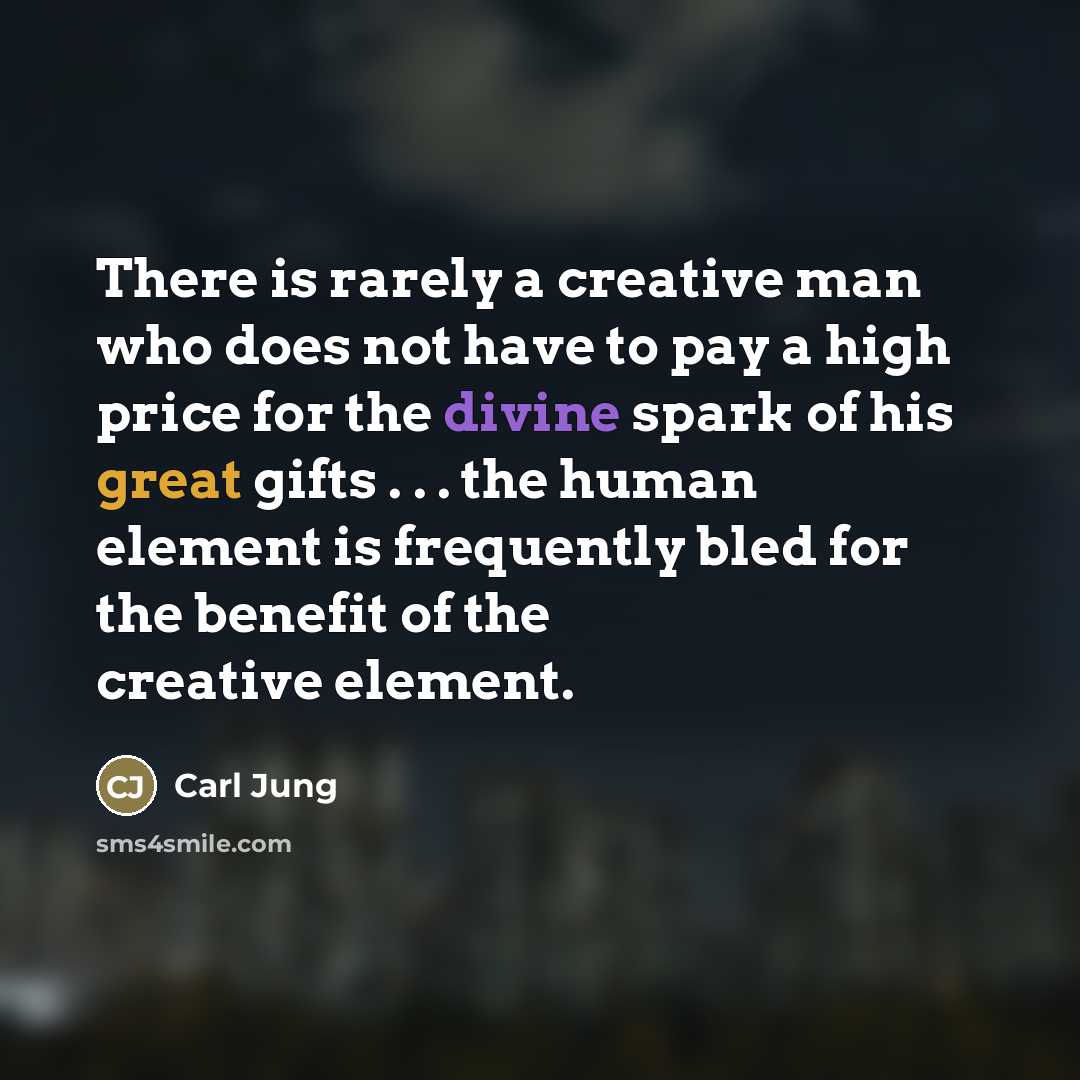 “There is rarely a creative man who does not have…” quote by Carl Jung