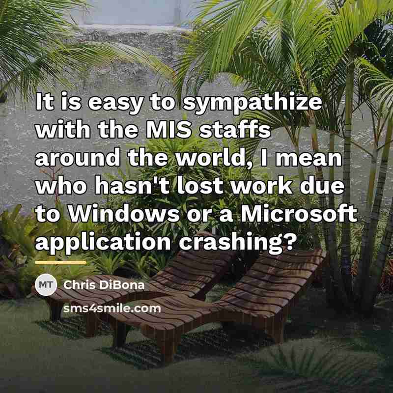 “It is easy to sympathize with the MIS staffs around…” quote by Chris DiBona