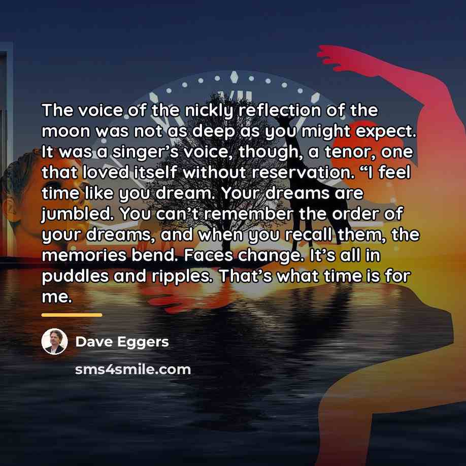 “The voice of the nickly reflection of the moon was…” quote by Dave Eggers