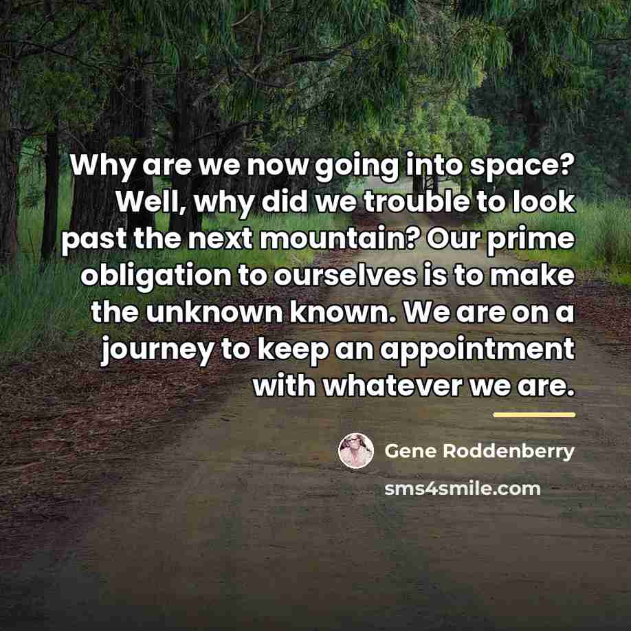 “Why are we now going into space? Well, why did…” quote by Gene Roddenberry