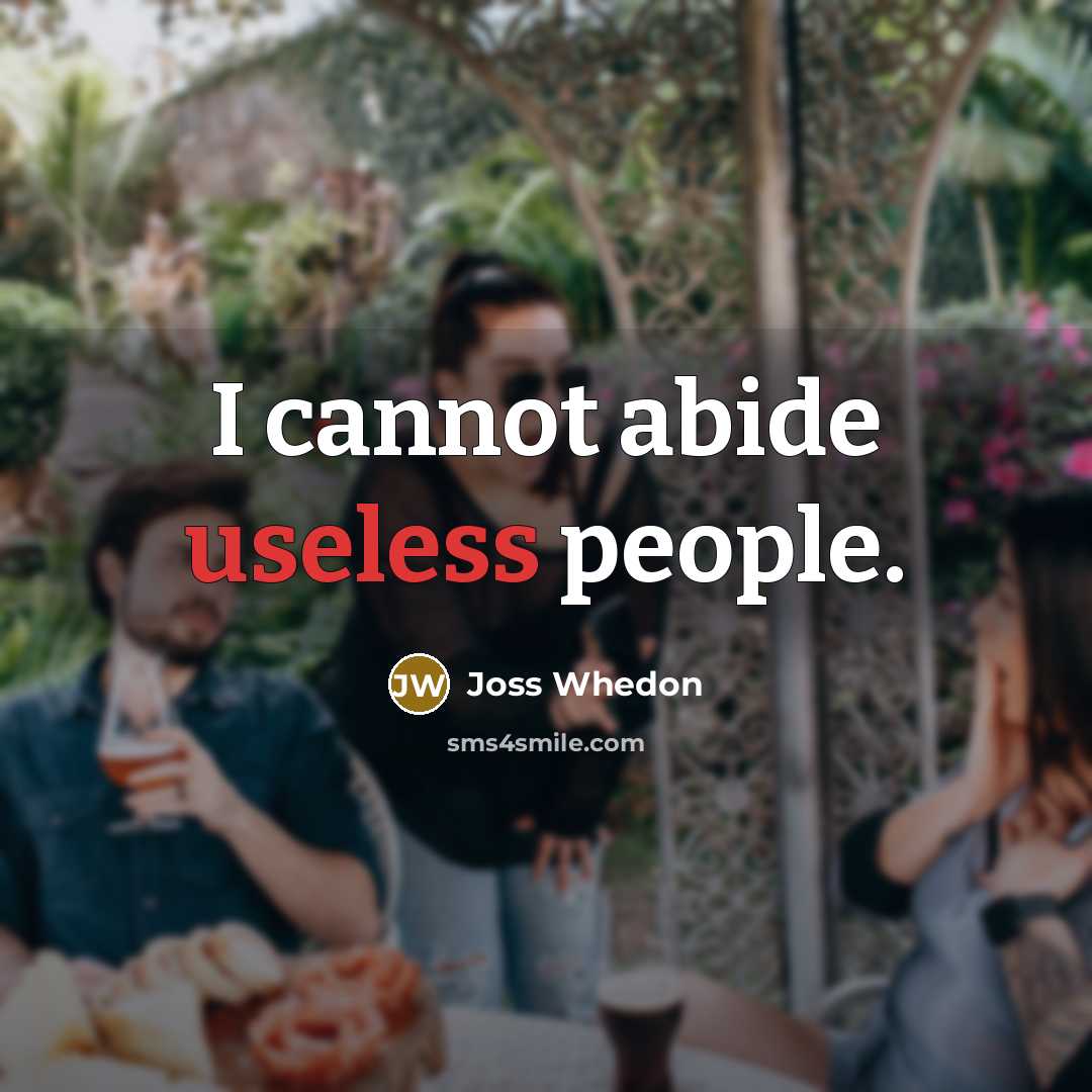 “I cannot abide useless people.…” quote by Joss Whedon