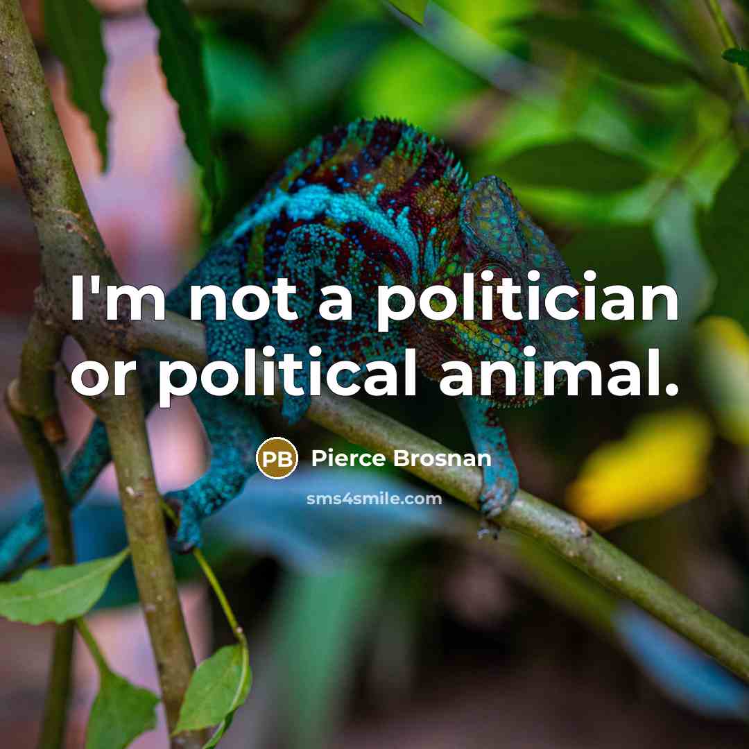 “I'm not a politician or political animal.…” quote by Pierce Brosnan