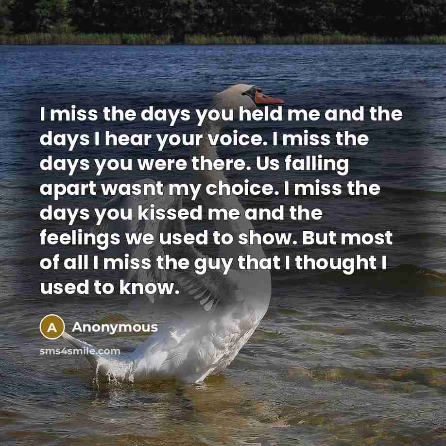“I miss the days you held me and the days…” quote by Anonymous