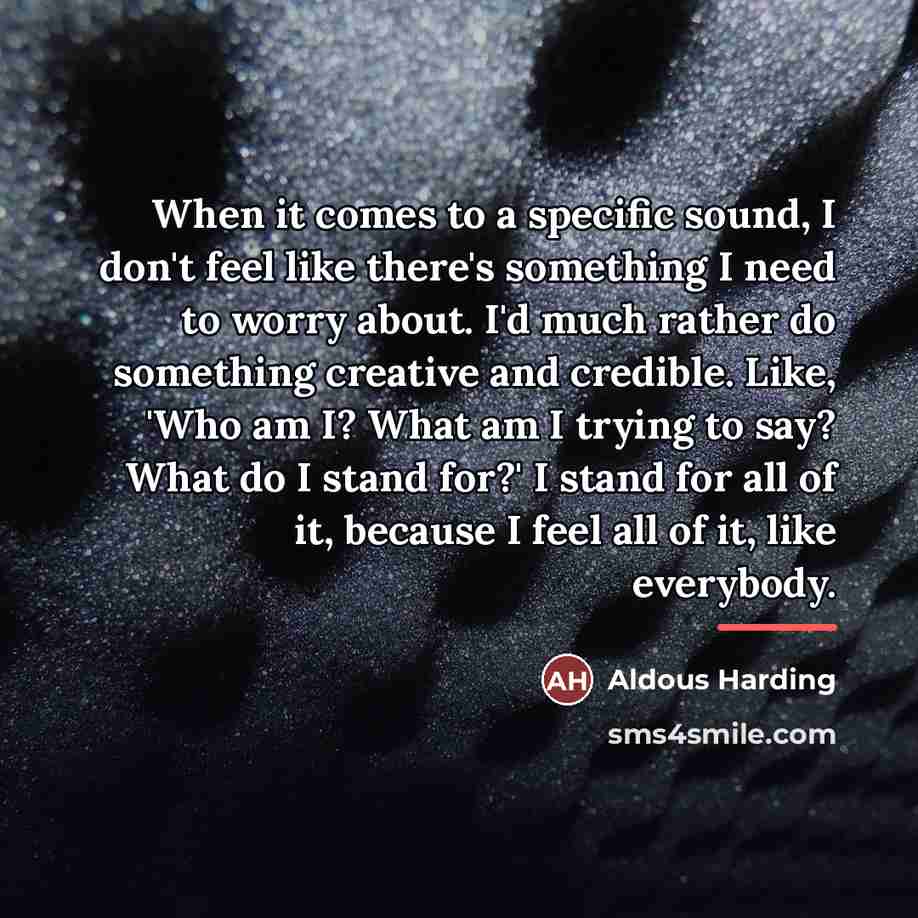 “When it comes to a specific sound, I don't feel…” quote by Aldous Harding