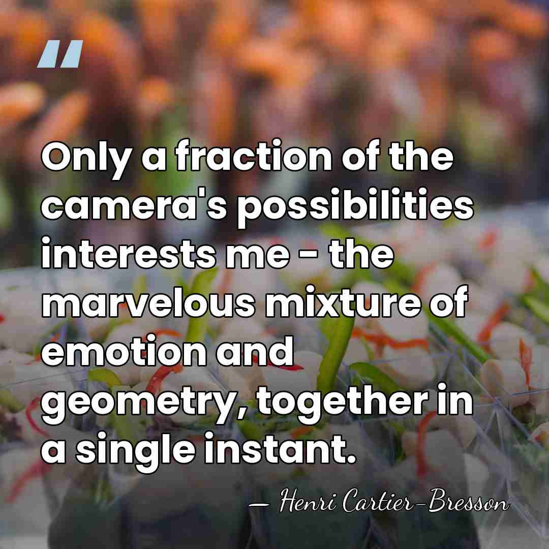 Only a fraction of the camera's possibilities interests me - the marvelous&hellip; - Henri Cartier-Bresson