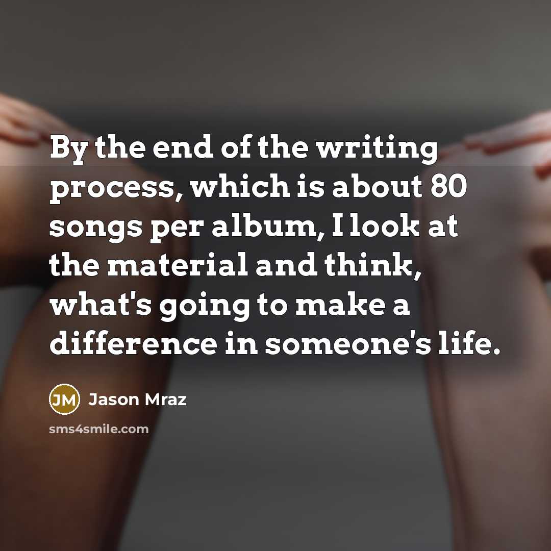 “By the end of the writing process, which is about…” quote by Jason Mraz