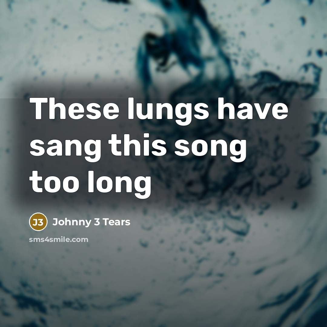 “These lungs have sang this song too long…” quote by Johnny 3 Tears