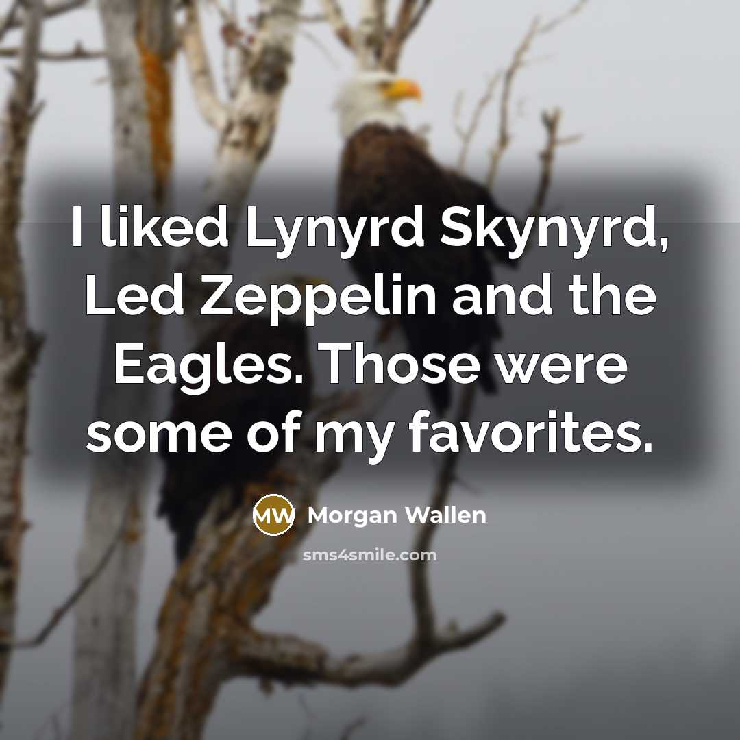 “I liked Lynyrd Skynyrd, Led Zeppelin and the Eagles. Those…” quote by Morgan Wallen
