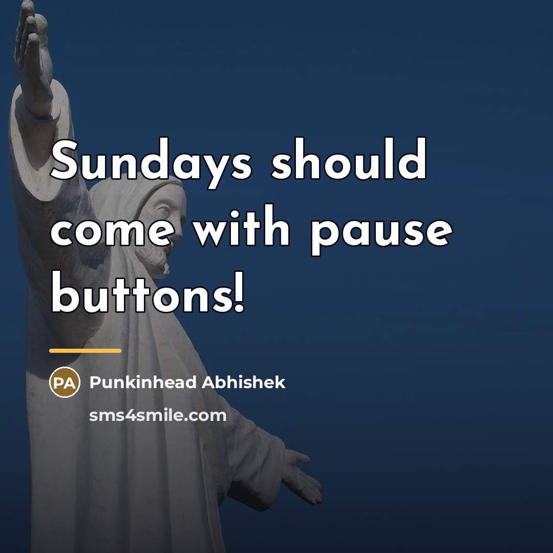 “Sundays should come with pause buttons!…” quote by Punkinhead Abhishek