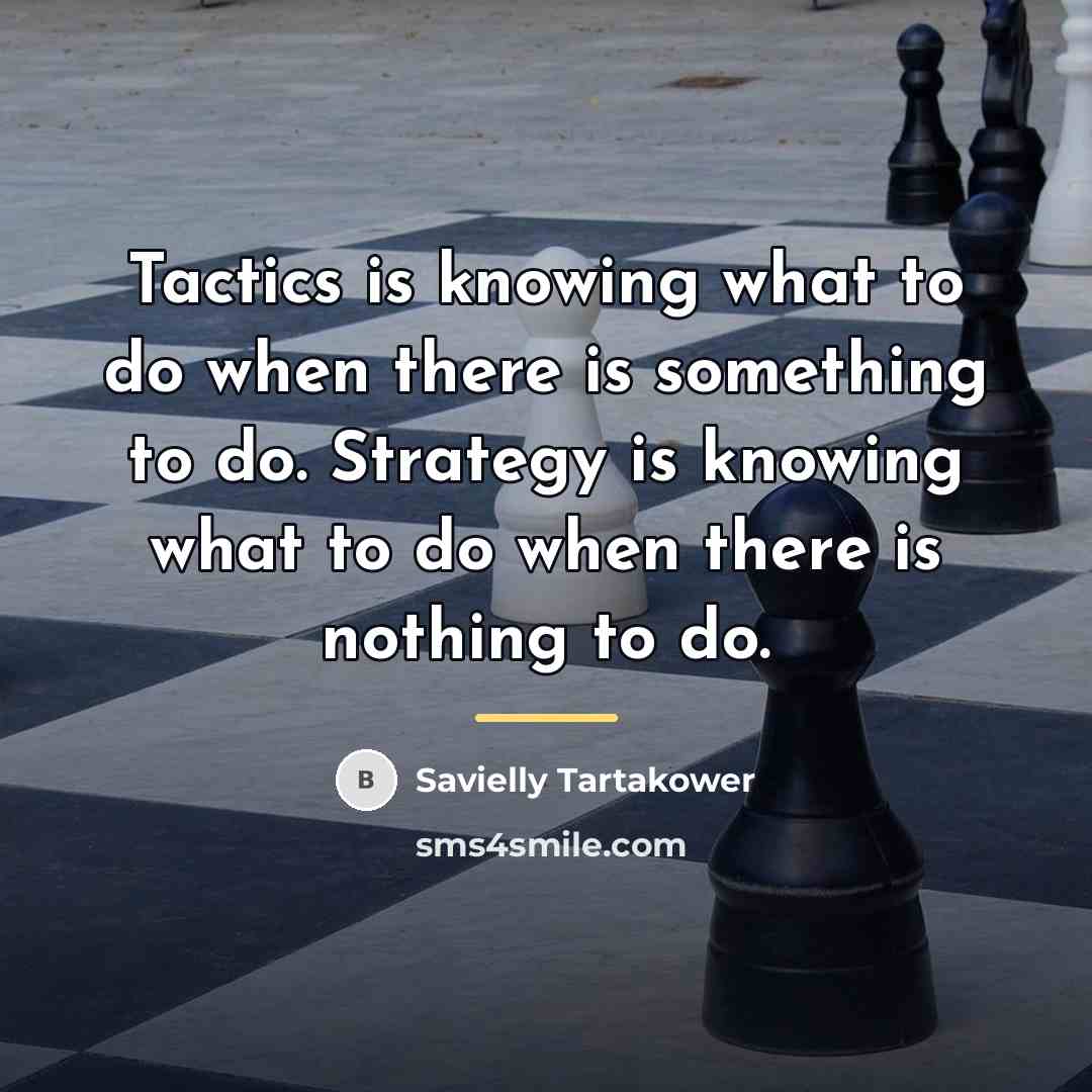 “Tactics is knowing what to do when there is something…” quote by Savielly Tartakower