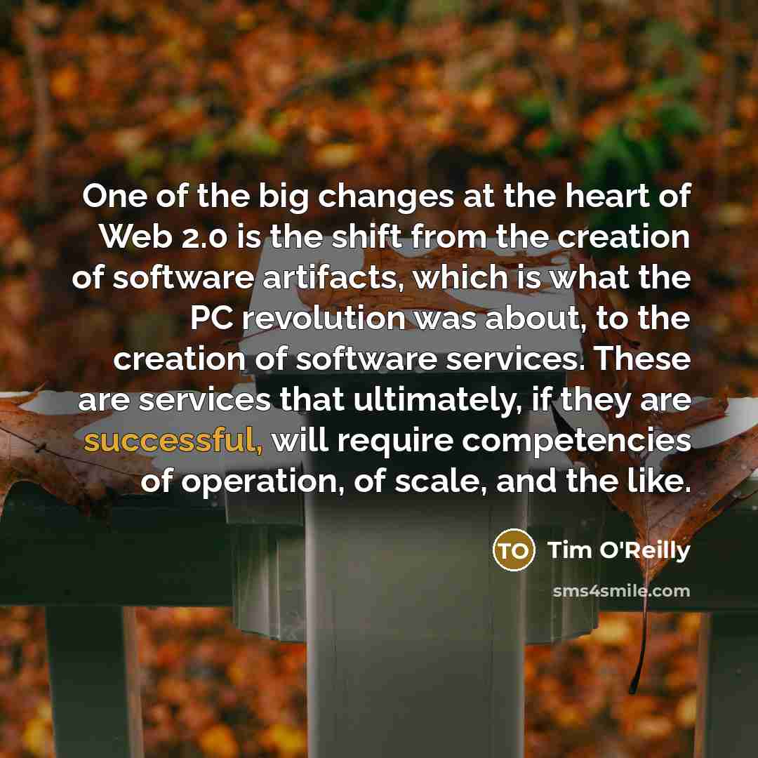 “One of the big changes at the heart of Web…” quote by Tim O'Reilly