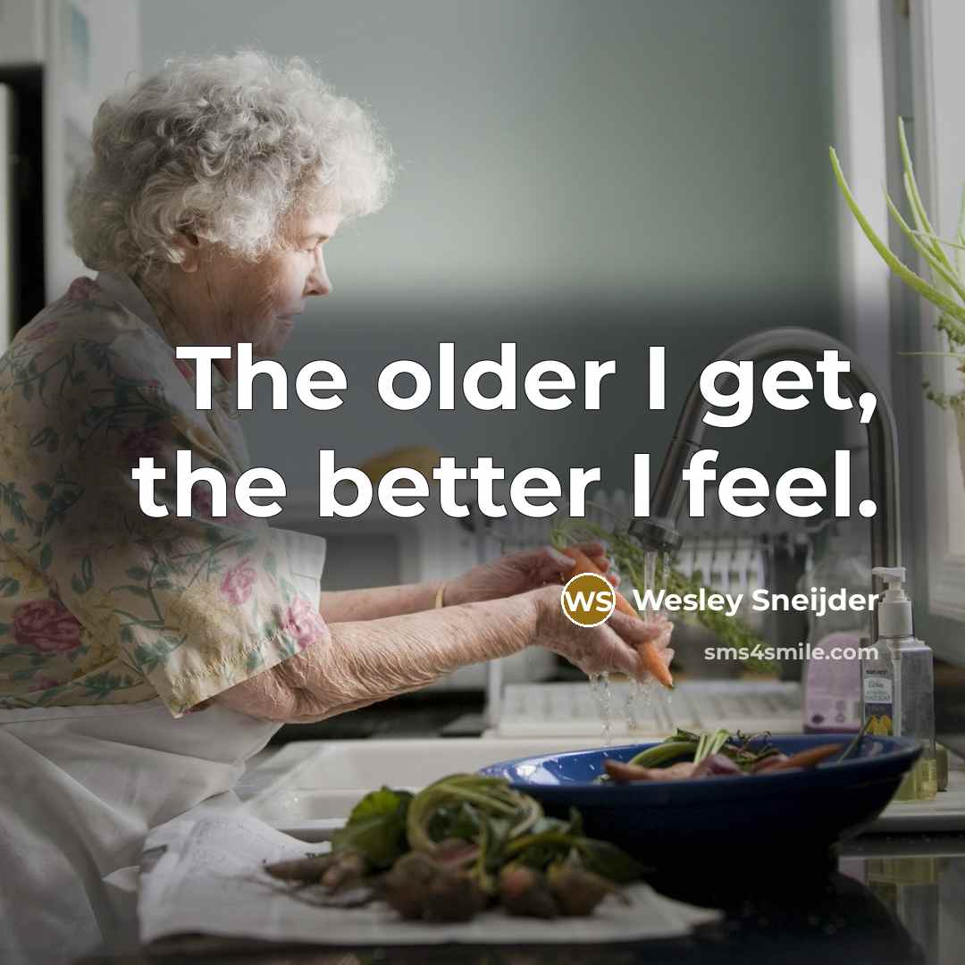 “The older I get, the better I feel.…” quote by Wesley Sneijder