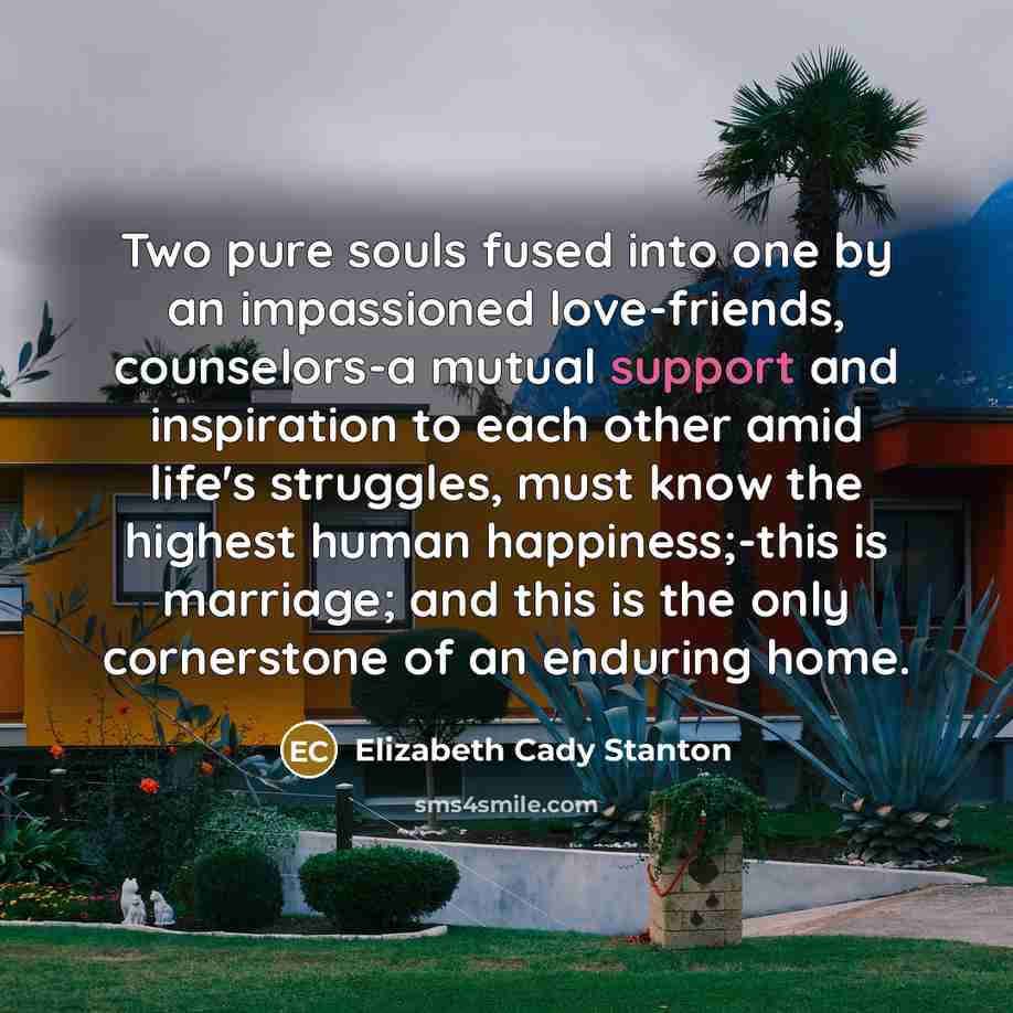 “Two pure souls fused into one by an impassioned love-friends,…” quote by Elizabeth Cady Stanton