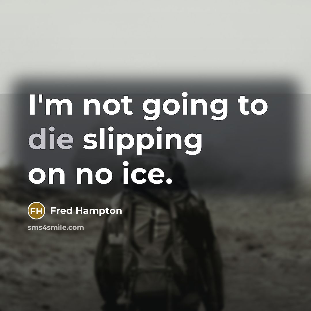 “I'm not going to die slipping on no ice.…” quote by Fred Hampton