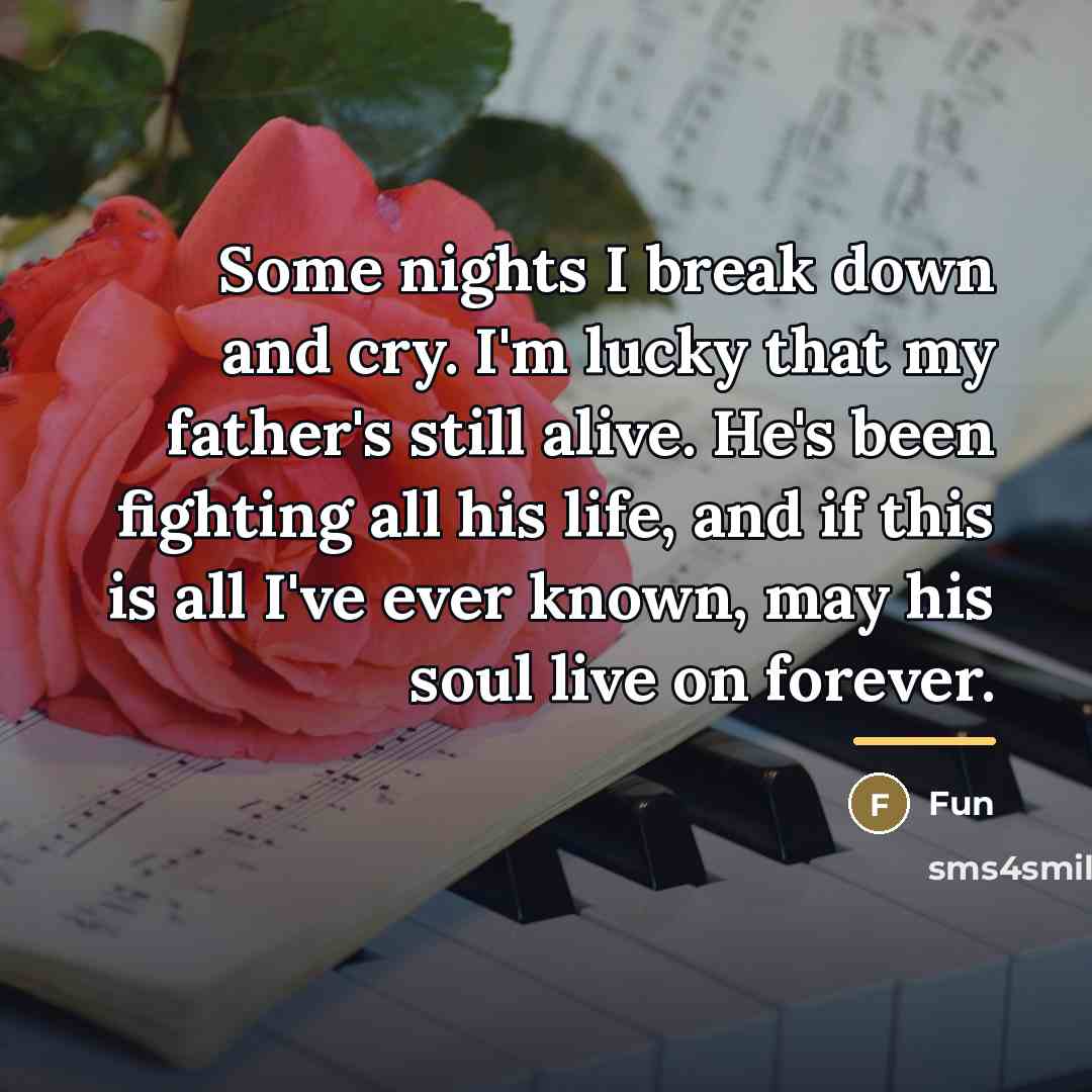 “Some nights I break down and cry. I'm lucky that…” quote by Fun