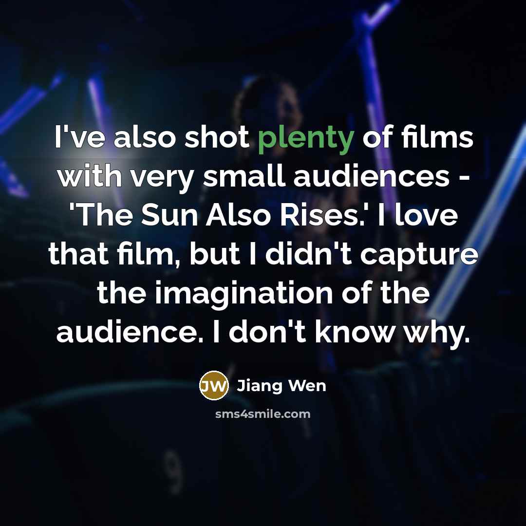 “I've also shot plenty of films with very small audiences…” quote by Jiang Wen