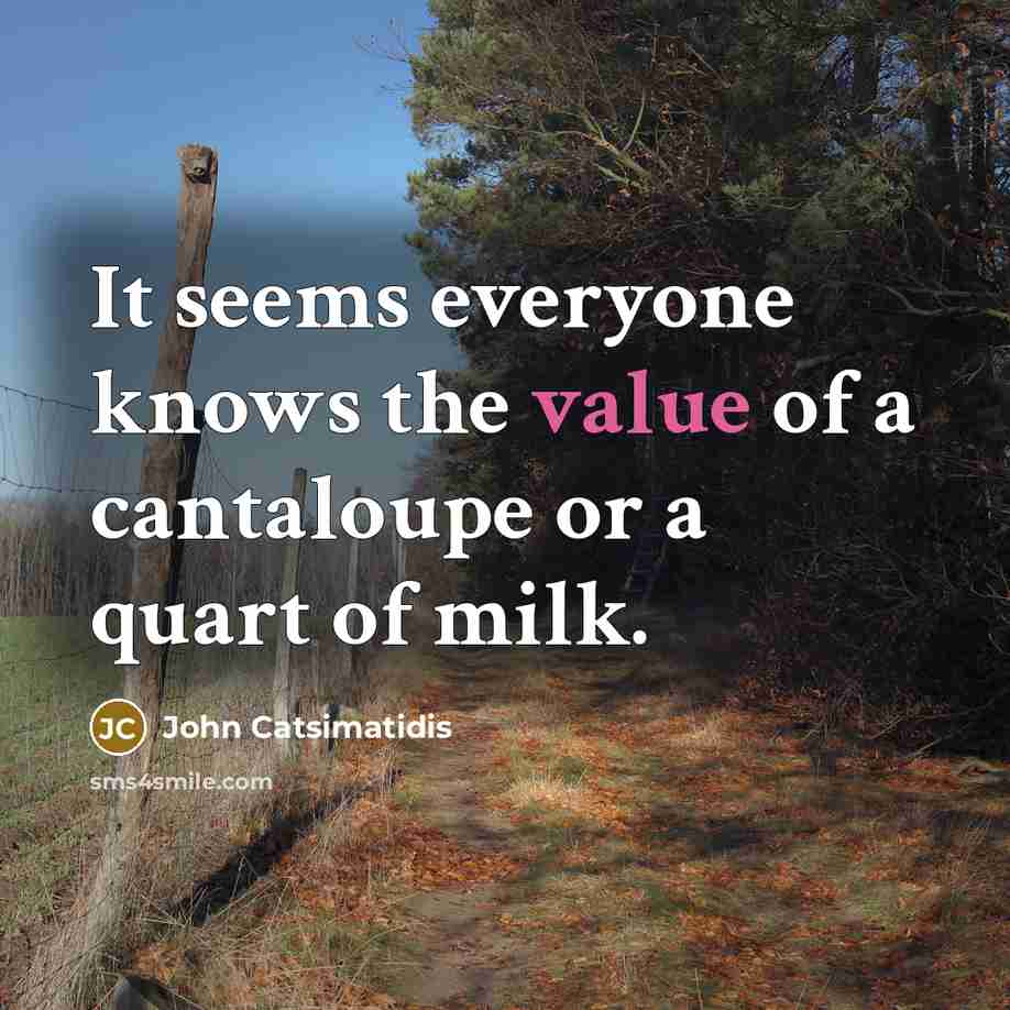 “It seems everyone knows the value of a cantaloupe or…” quote by John Catsimatidis