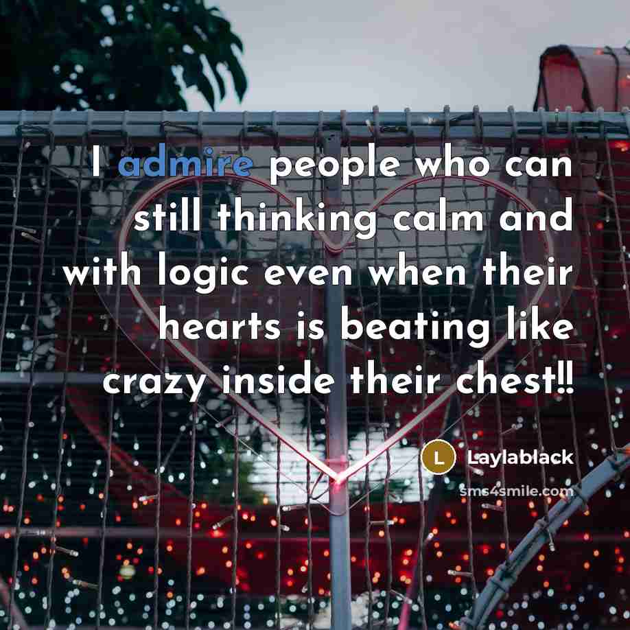 “I admire people who can still thinking calm and with…” quote by Laylablack