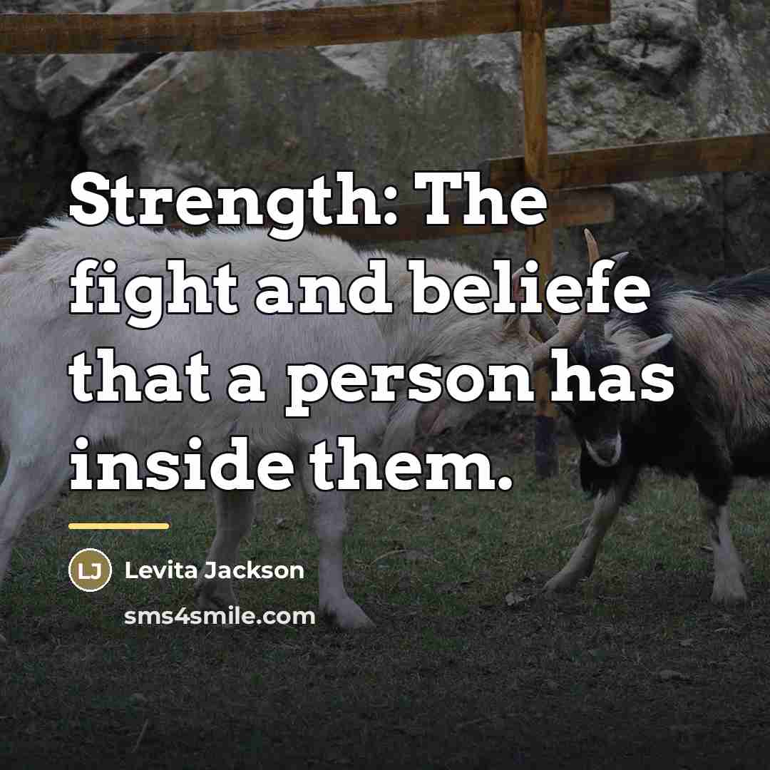 “Strength: The fight and beliefe that a person has inside…” quote by Levita Jackson
