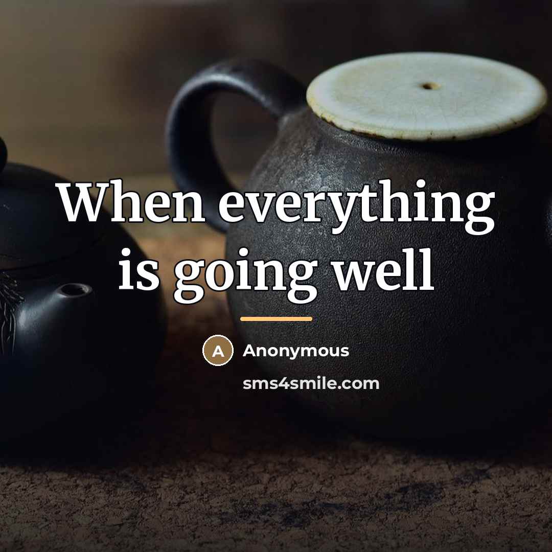 “When everything is going well…” quote by Anonymous