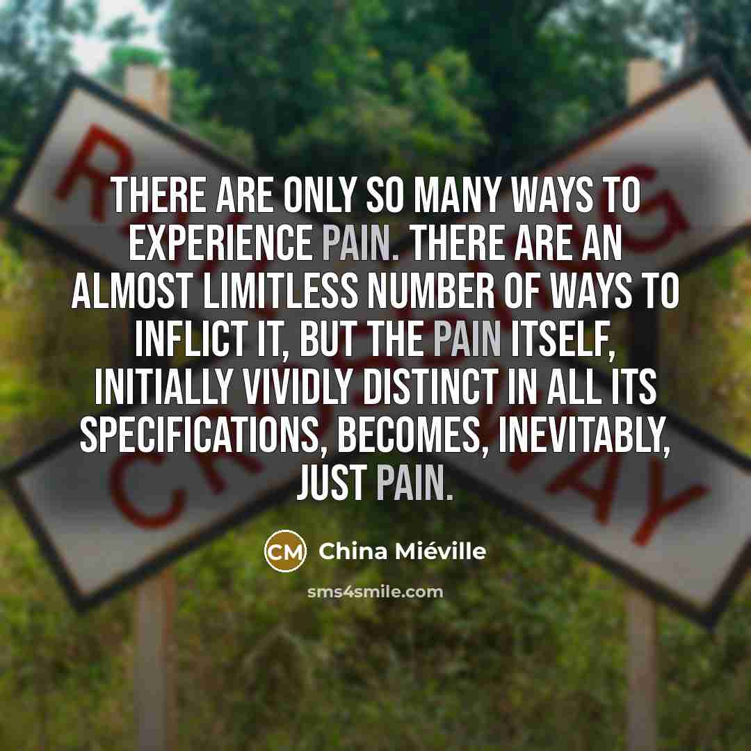“There are only so many ways to experience pain. There…” quote by China Mieville