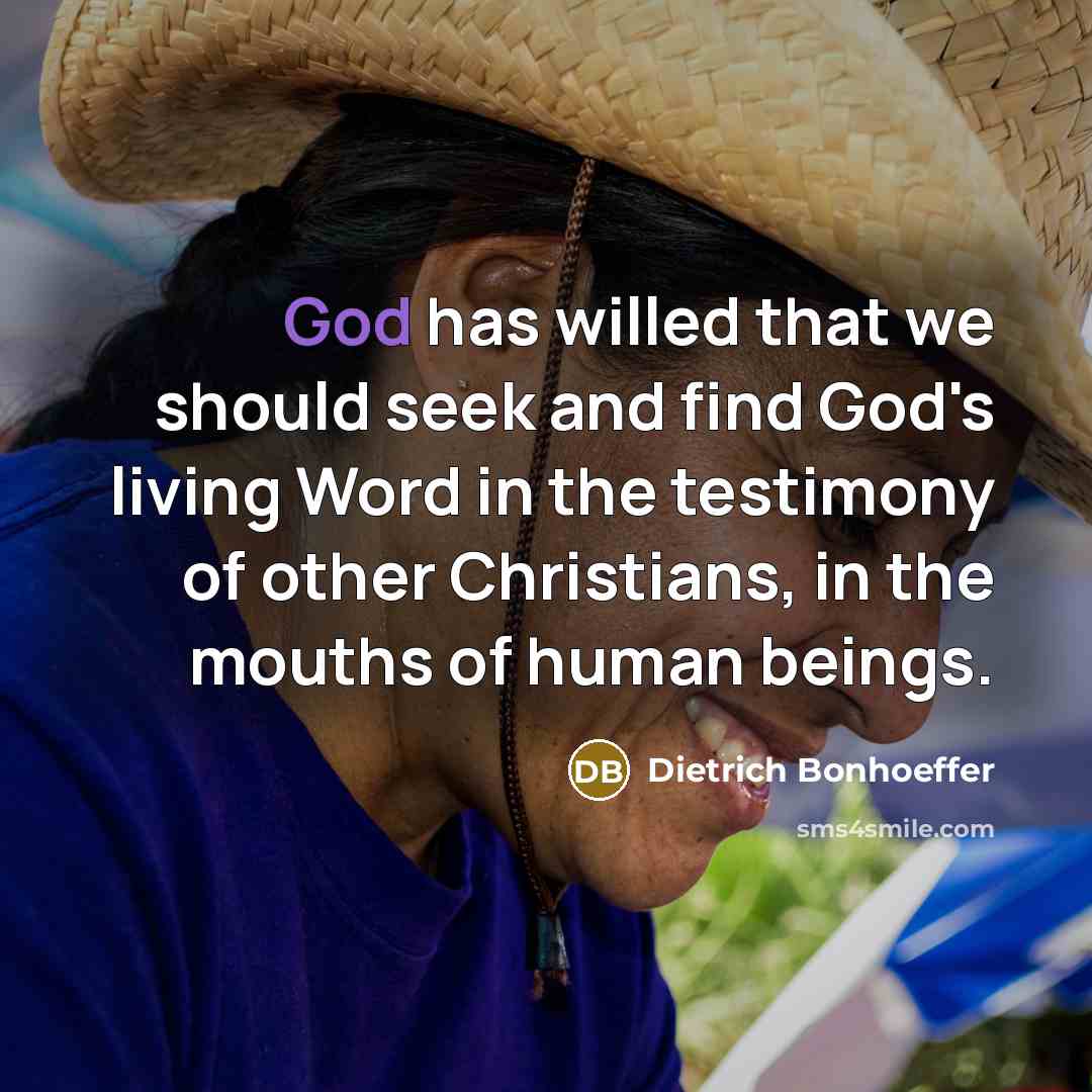 “God has willed that we should seek and find God's…” quote by Dietrich Bonhoeffer