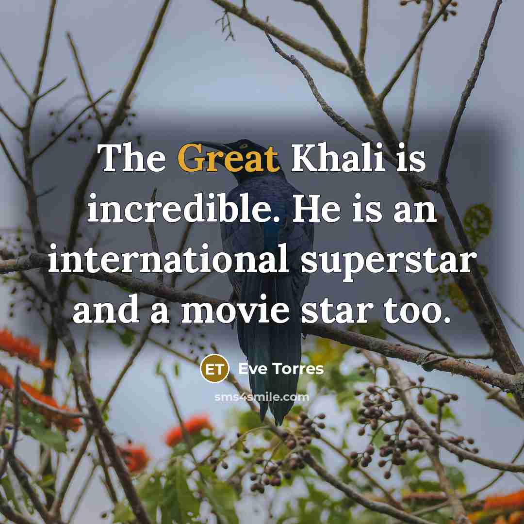 “The Great Khali is incredible. He is an international superstar…” quote by Eve Torres